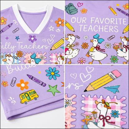 Chaotic Club Back to School Silly Teacher Builds Character Goose Mesh Jersey