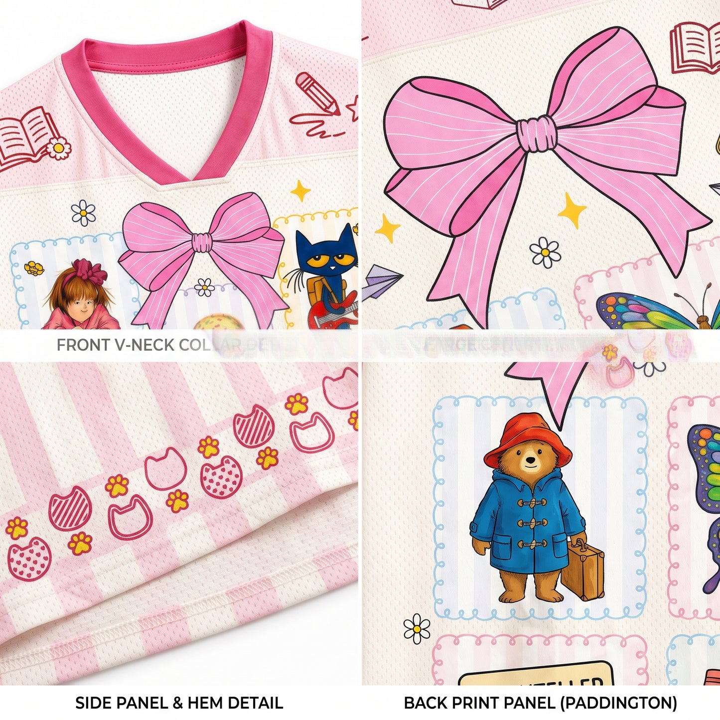 ChaoticClub Children Books Characters Back To School Mesh Jersey