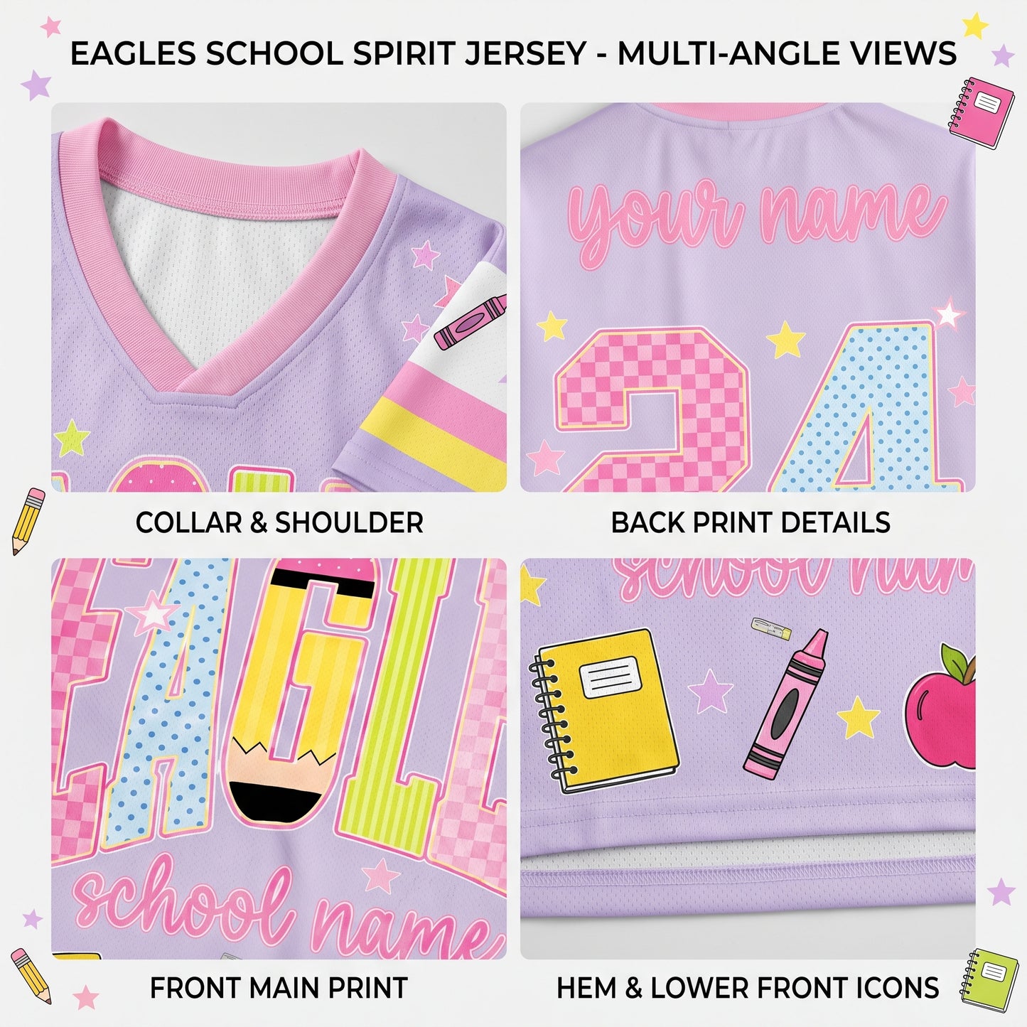 ChaoticClub School Mascot Personalized Mesh Jersey