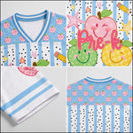 ChaoticClub Preppy Back to School Smiley Apple Mesh Jersey