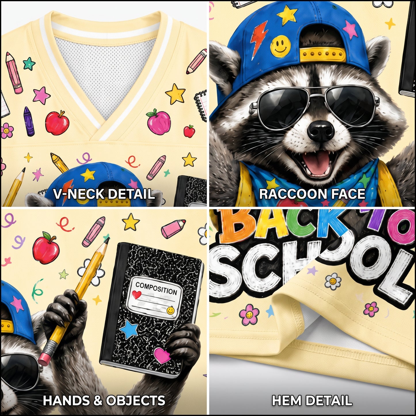 ChaoticClub Back to School Raccoon Mesh Jersey