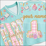 ChaoticClub Retro Striped Floral School Coquette Teacher Mesh Jersey